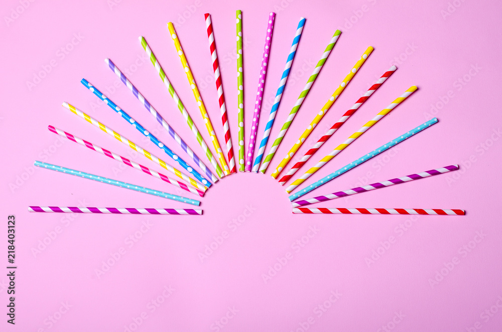 Obraz premium Colorful drink straws for background