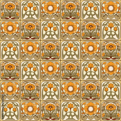 Seamless pattern, background with decorative elements in the sty