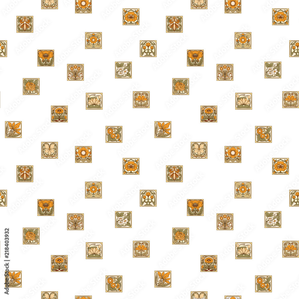 Seamless pattern, background with decorative elements in the sty