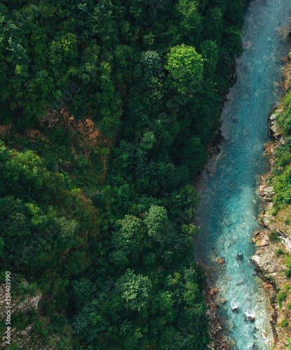 High angle view of canyon river