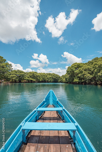 Boat at the Camecuaro Lake National Park in Michoacan, Mexico 