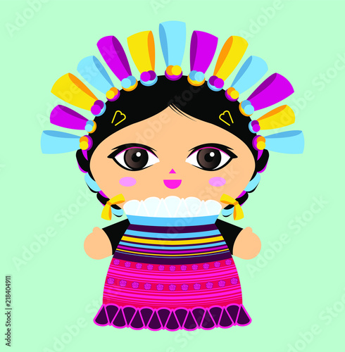 Mexican Doll vector illustration