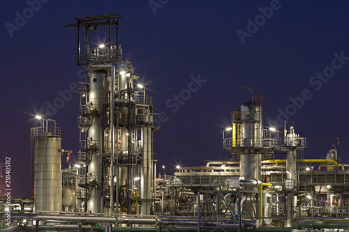 Chemical Plant At Night