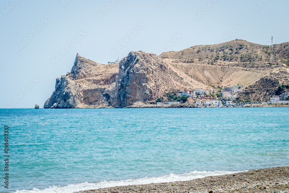 Fototapeta premium Jebha island and waves and rocks