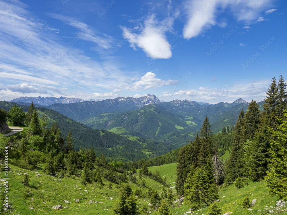 Ackernalm en Autriche. Magnifique paysages de montagnes verdoyantes