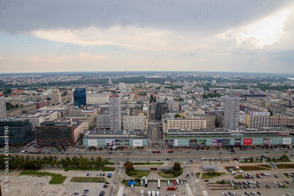 View of Warsaw from palace of science and culture, Poland, Europe