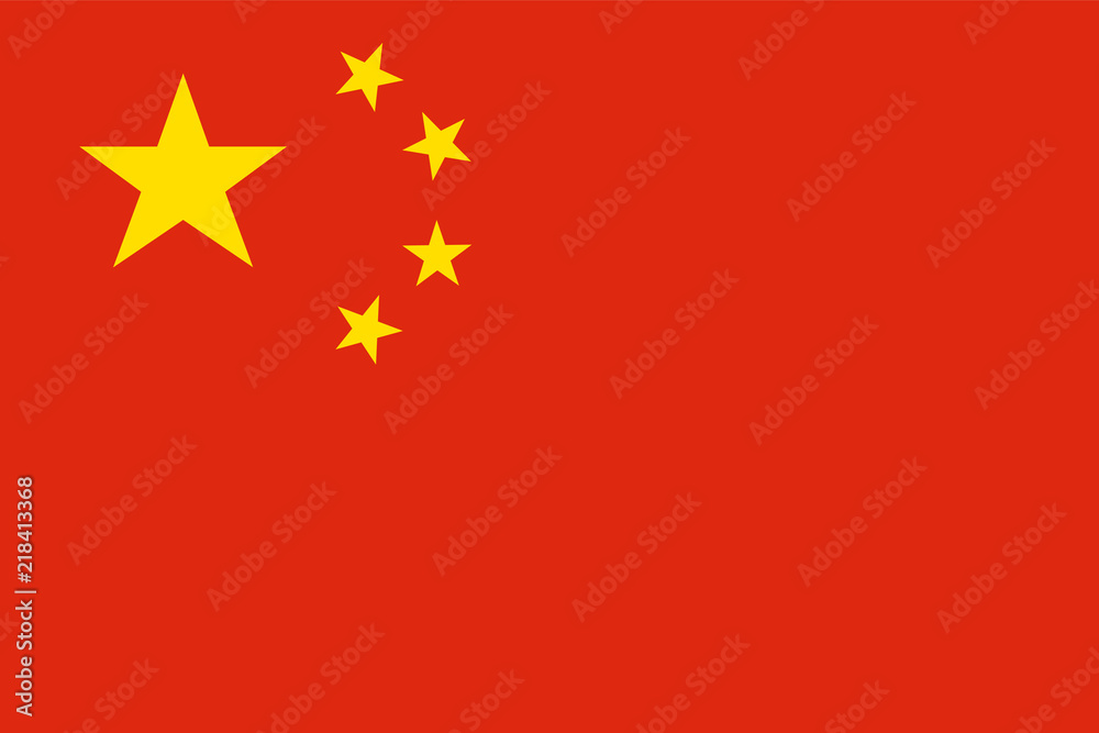 Fototapeta premium China national flag. Official colors. Correct proportion. Vector