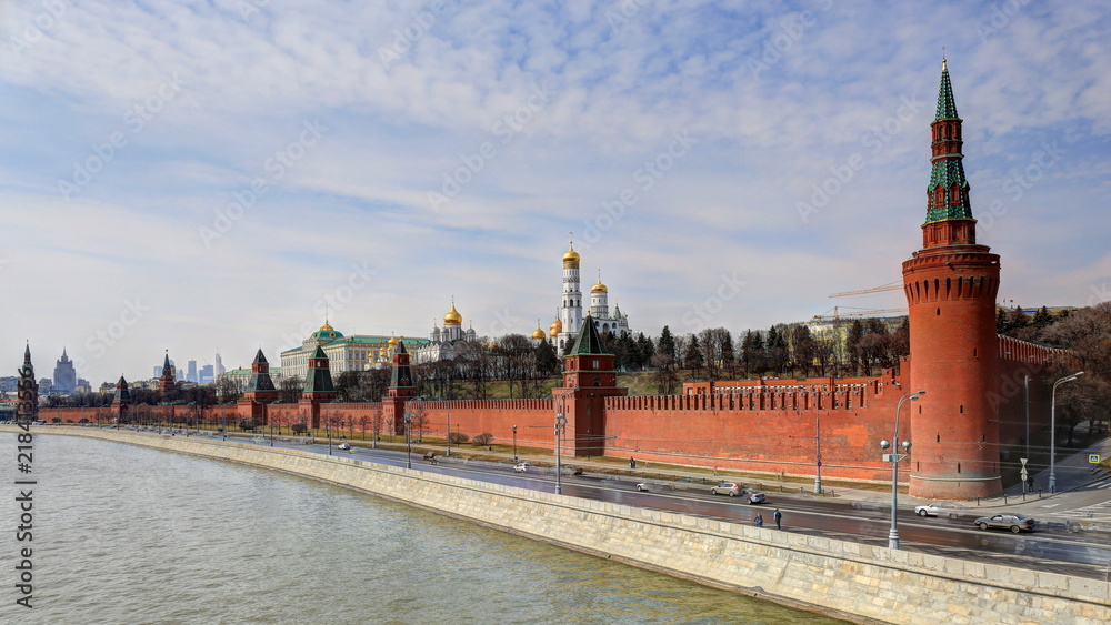 The Moscow Kremlin, the Moskva River and the Kremlin embankment. Moscow. Russia
