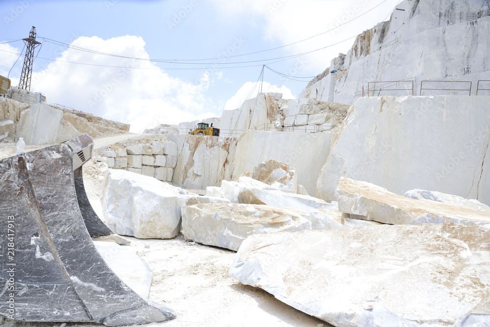 Carrara marble. Quarry on the Apuan Alps, Tuscany, Italy Carrara marble. Quarry on the Apuan Alps, Tuscany, Italy