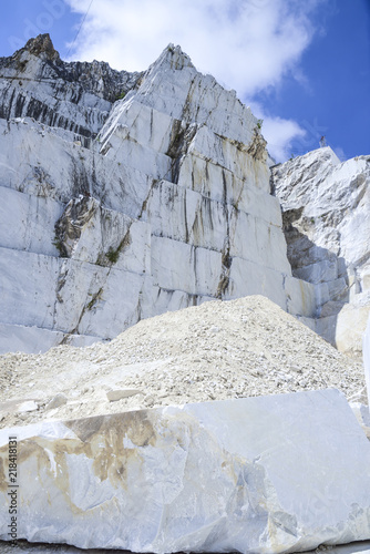 Carrara marble. Quarry on the Apuan Alps, Tuscany, Italy