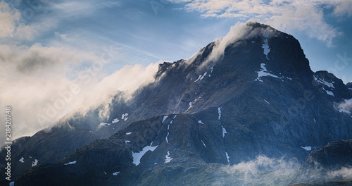 Hermannsdalstinden Mountaintop, Lofoten Islands, Norway © ptnphotof