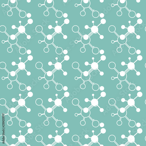 Fototapeta Naklejka Na Ścianę i Meble -  Simple abstract pattern. Vector seamless pattern with crystal lattice. Molecul seamless