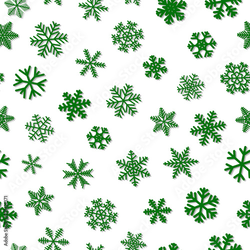 Christmas seamless pattern of snowflakes, gray on white background