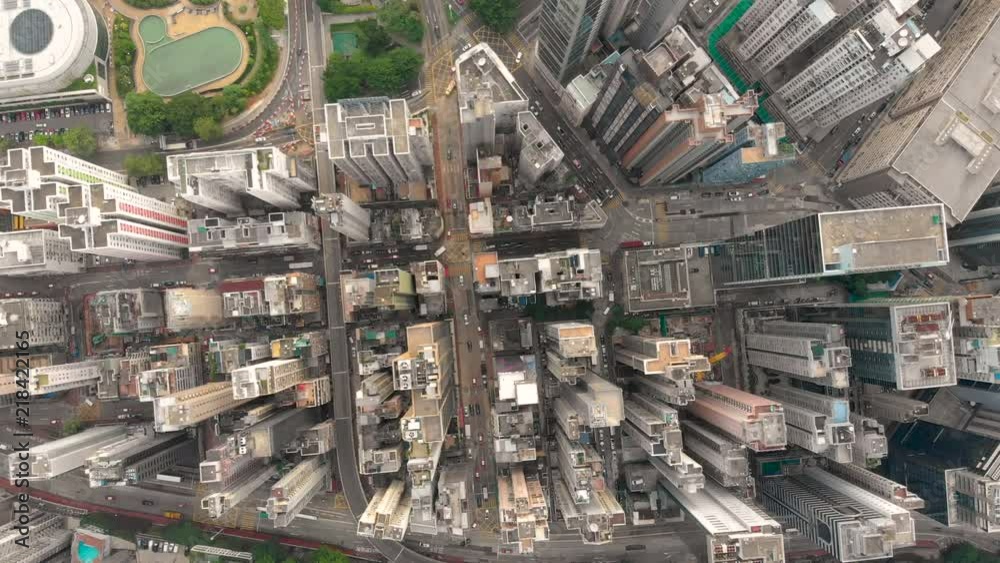 Aerial drone shot of Hong Kong city Aerial drone shot of Hong Kong city