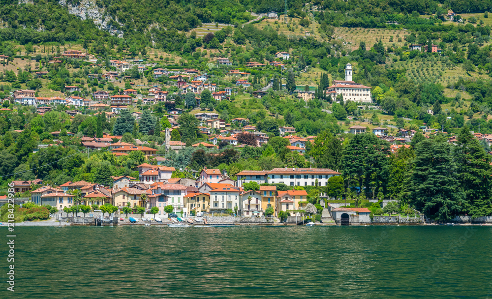 Scenic sight in Ossuccio, small and beautiful village overlooking Lake Como, Lombardy Italy.