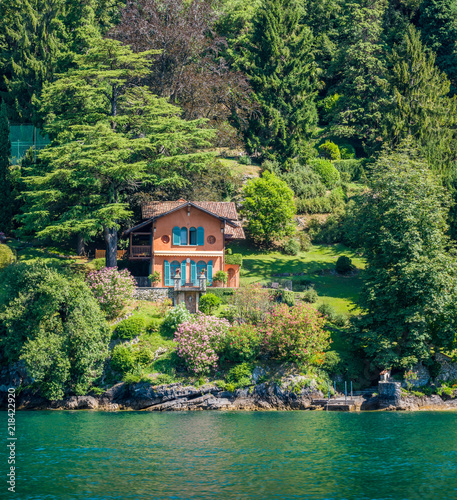 Idyllic villa in Ossuccio, on Lake Como, Lombardy, Italy. photo
