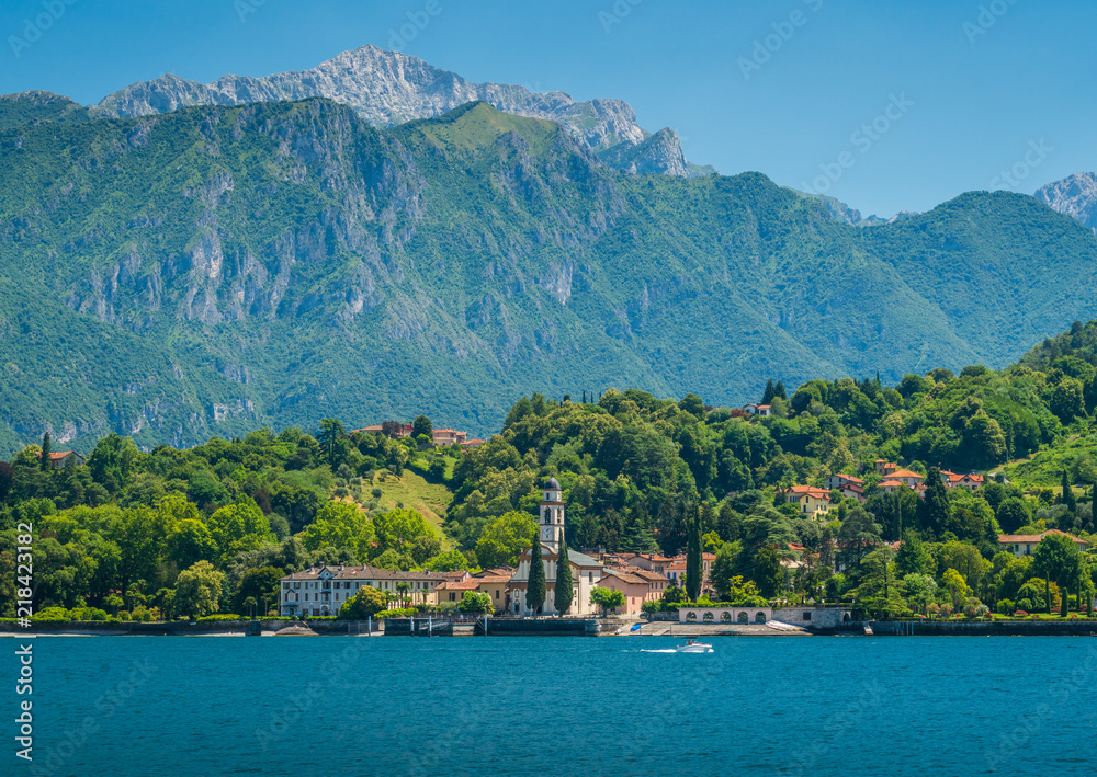 San Giovanni waterfront, village overlooking Lake Como, Lombardy, Italy.