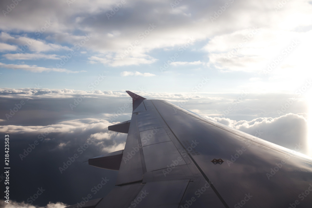 Beautiful view from airplane. Skies travel Beautiful view from airplane. Skies travel