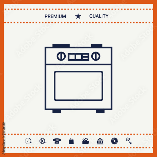 Kitchen stove linear icon