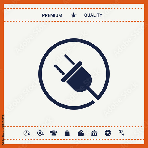 Plug in round icon