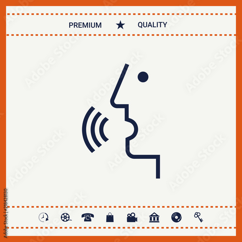 Voice control, person talking - icon