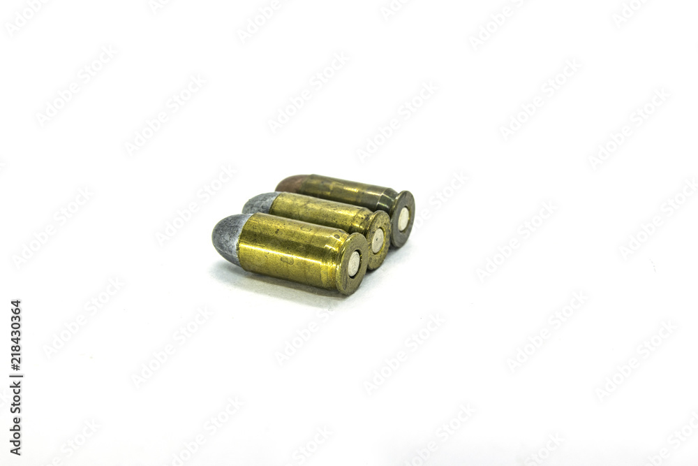 Studio shot of Bullet Ammo isolated in white background Studio shot of Bullet Ammo isolated in white background