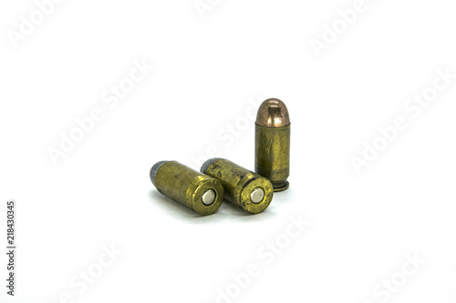 Studio shot of Bullet Ammo isolated in white background photo