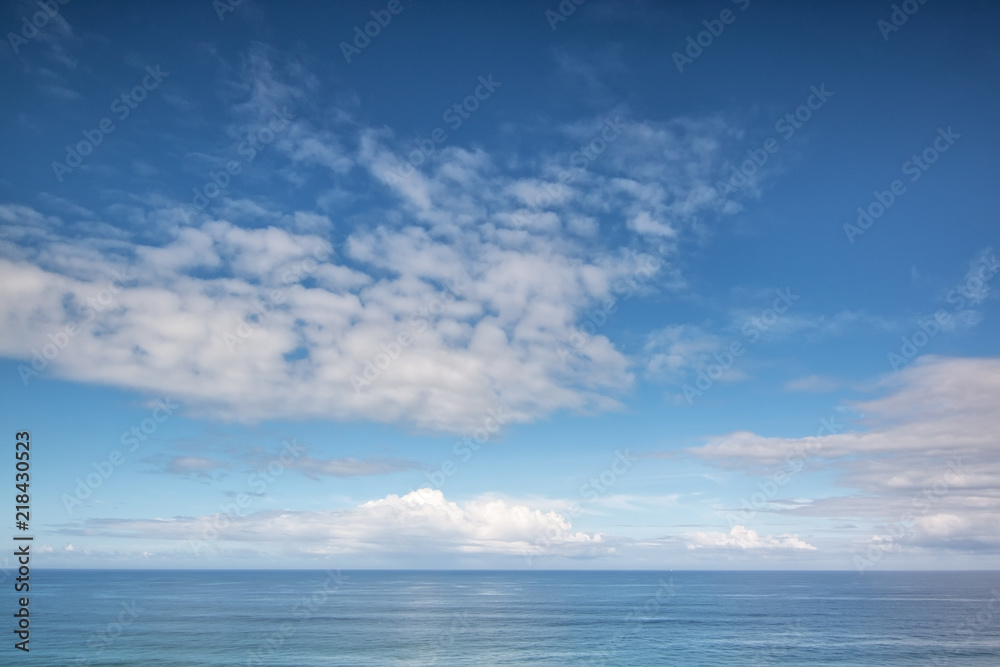 Aerial. Outdoor ocean white clouds poetic image.