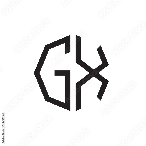 Fototapeta Naklejka Na Ścianę i Meble -  two letter GX octagon logo