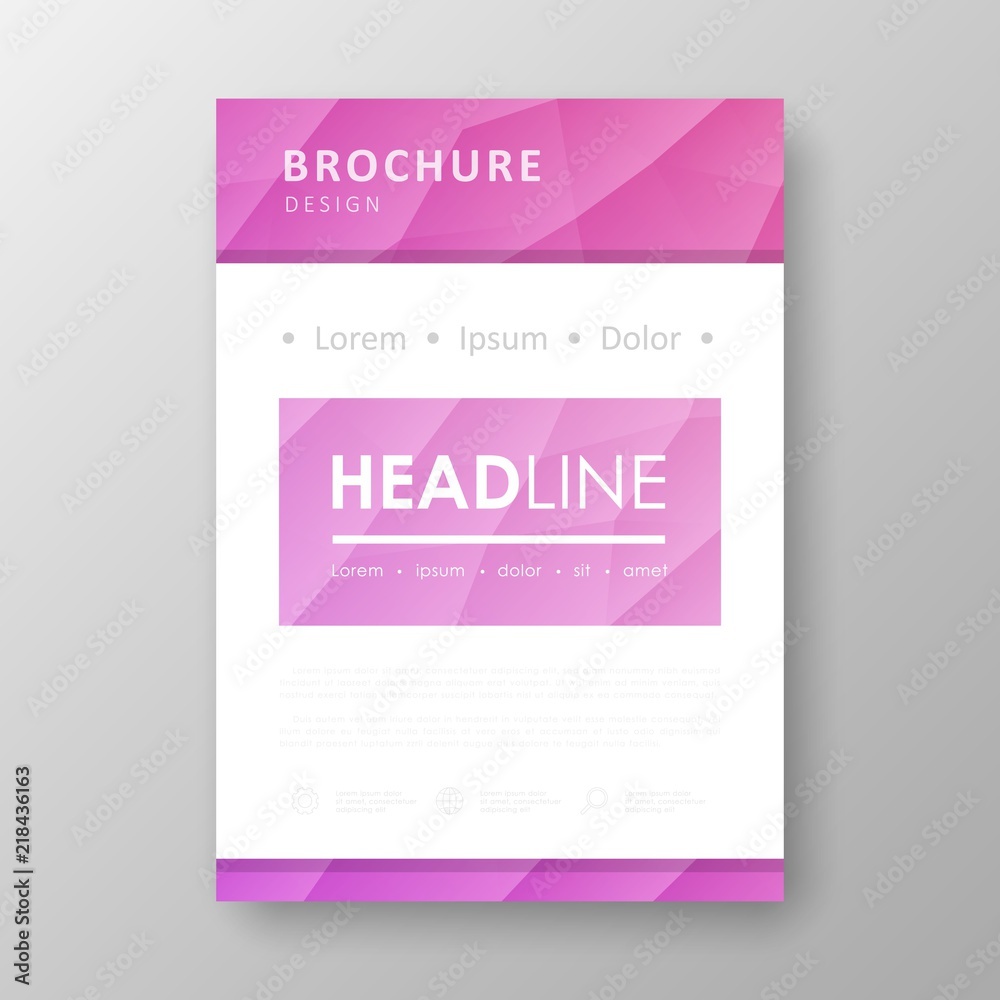 Brochure design with geometric background