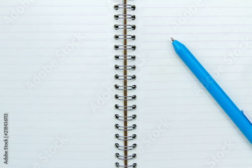 Blue pen on Notebook