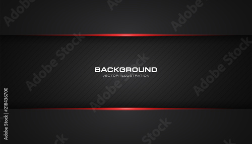 abstract metallic red shiny color black frame layout modern tech design vector template background