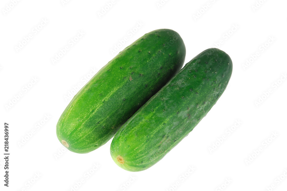 close up on cucumbers isolated on white background close up on cucumbers isolated on white background