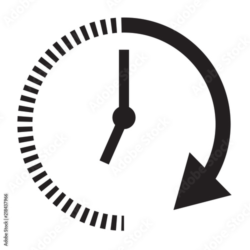 passage of time icon with shadow on black background. flat style. time icon for your web site design, logo, app, UI, mobile app. time and watch. timer symbol.