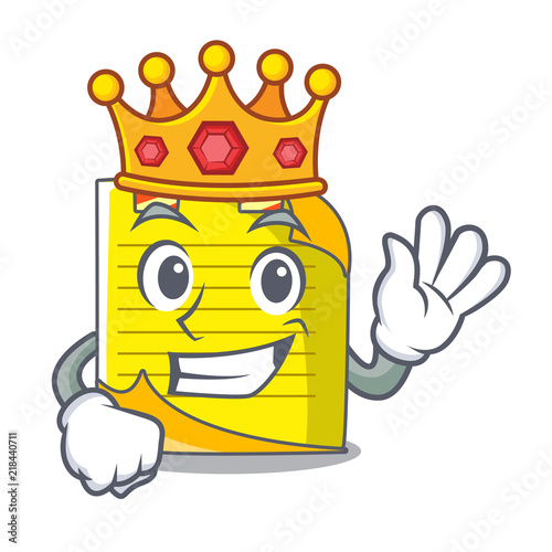King mascot note paper with bookmark