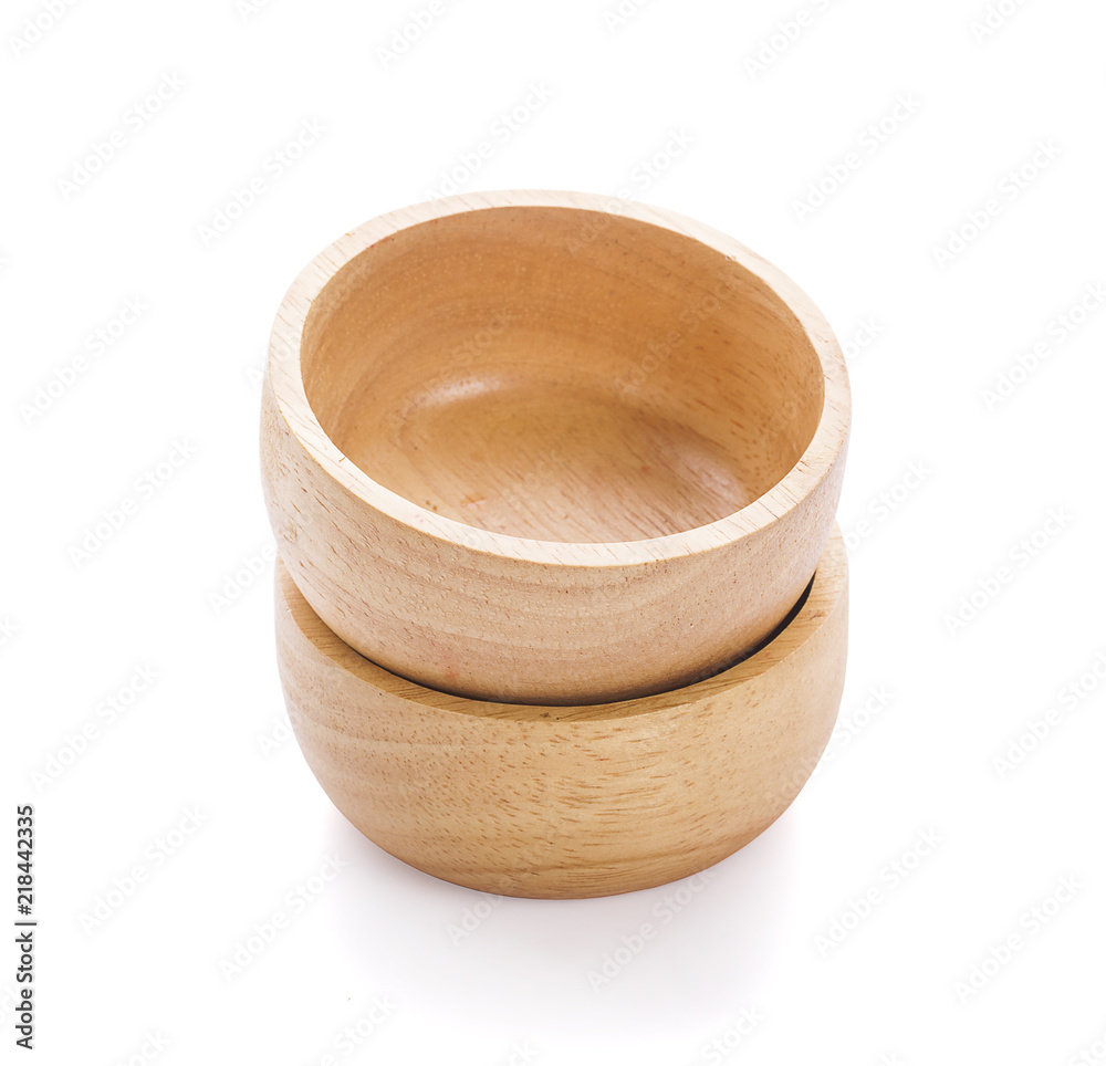 Wooden bowl. Isolated on white background Wooden bowl. Isolated on white background