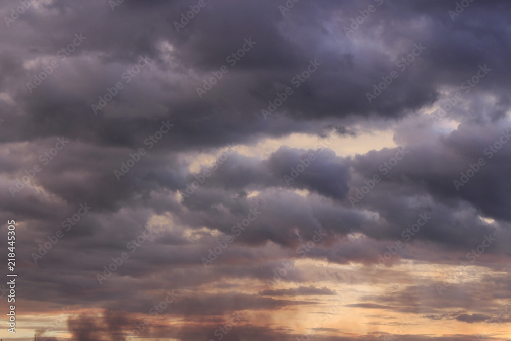 sky background; dark cloud with golden sky