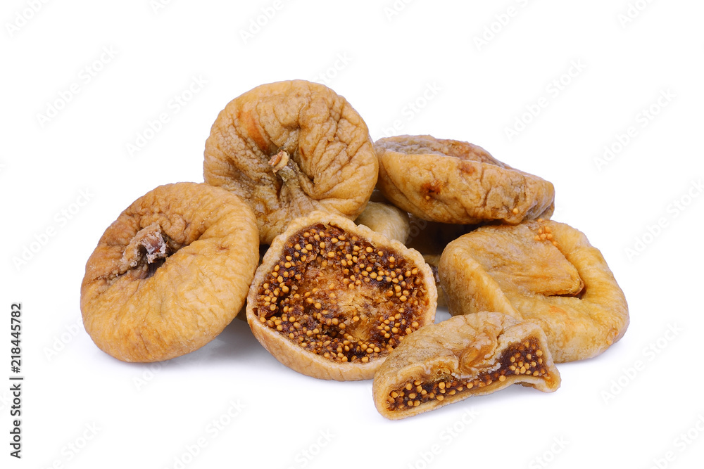 dried figs fruit isolated on white background