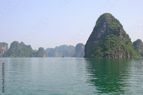 Seven wonders - Famous Seascape of Ha Long Bay in Vietnam: Thousands of Limestone Karsts and Isles