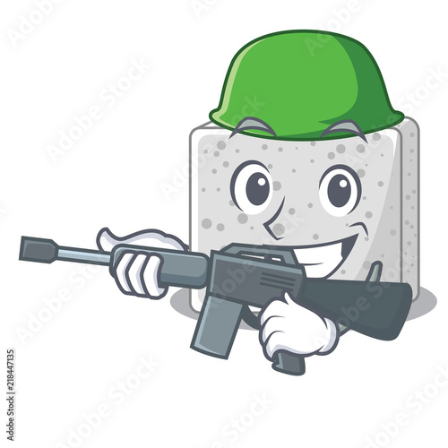 Army feta cheese character cartoon