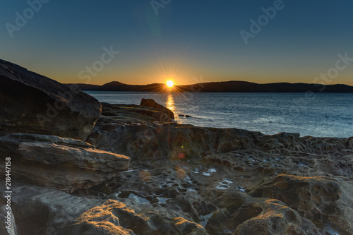 Sunrise Seascape with Clear Skies