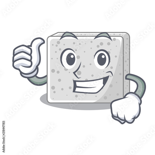 Thumbs up feta cheese pieces character