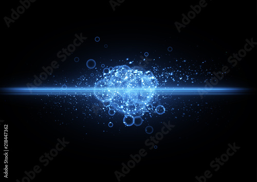 energy ray strike with bubbles © Pavel