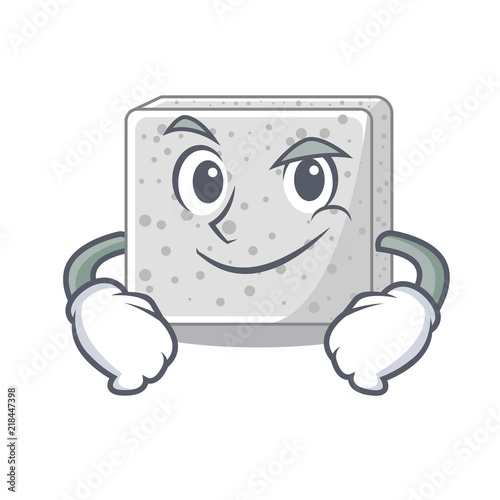 Smirking feta cheese pieces character