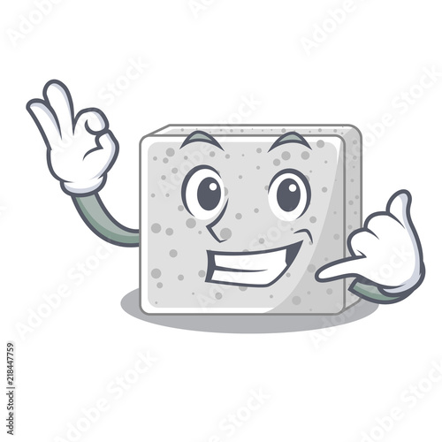 Call me fresh feta cheese isolated on maskot