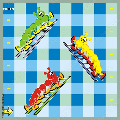 board game, centipede and ladders, vector icon