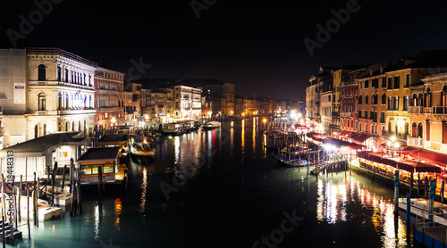 Grand Canal in Venice Italy at night