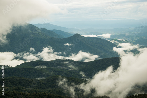 Morning fog on the mountain Thailand.