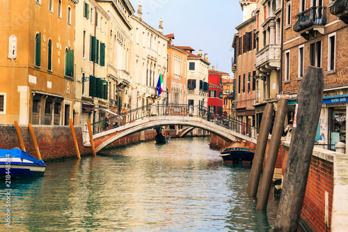 Venice Italy canal Bridge in the morning