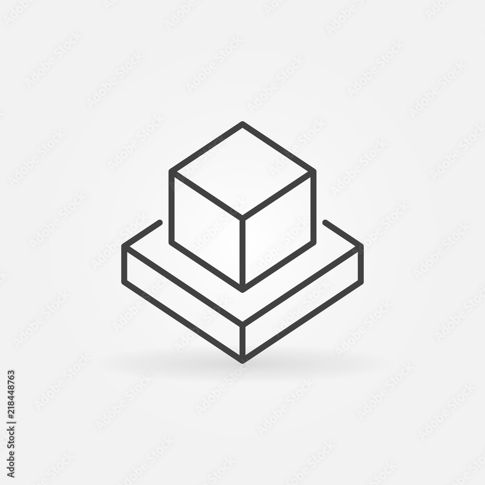 Augmented Reality cubes vector concept outline icon Augmented Reality cubes vector concept outline icon